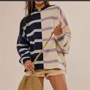 FREE PEOPLE | uptown stripe pullover size XS